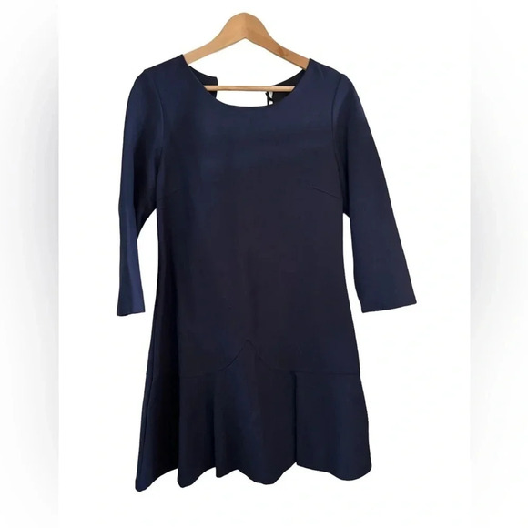 NWT StyleWe Navy Mini Dress Long sleeved Big White Bow Size 6 - Picture 1 of 5